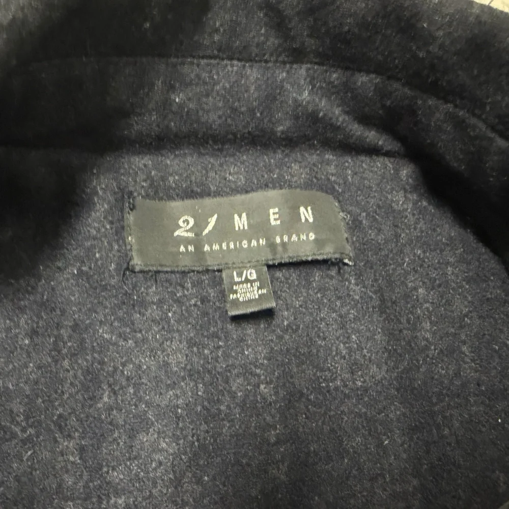 21men Men's Double-Breasted Pea Coat in Navy Blue